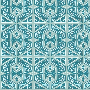 Blue geometric tribal abstract