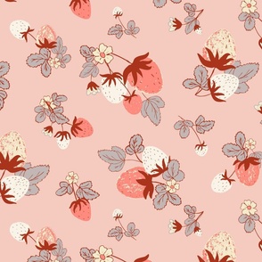 [ LARGE] Cute Strawberries bouquet  in Peach Orange Cream Pastel, children and girls apparels, beddings