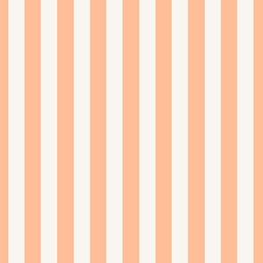 Monochrome Vertical Stripes PEACH FUZZ and off white  _  SMALL scale