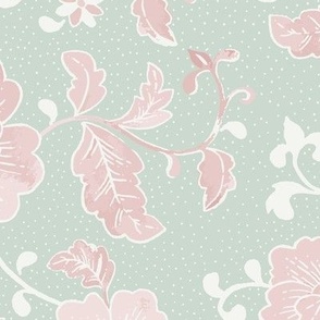 chinoiserie floral light-green-rosa L scale