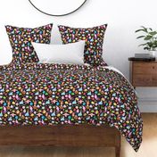 Cute monsters mash Multicolor Rainbow Black Small