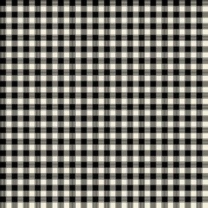Striped Plaid Black and Cream Small Scale Blender coordinate pattern