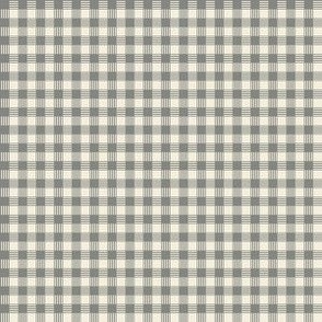 Striped Plaid Sky Gray and Cream Small Scale Blender coordinate pattern