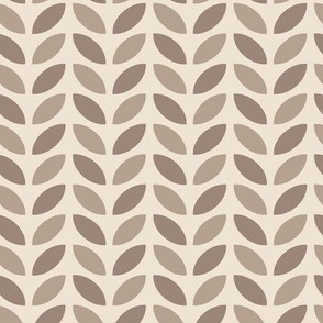 Scandi Leaves | Soft Brown and Cream | Simple Geometric Design