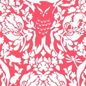 damask wild white on watermelon