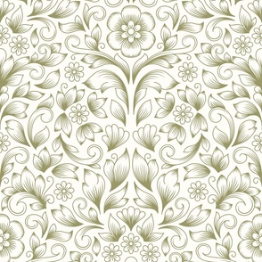 2835 A Extra large - hand drawn damask flowers 