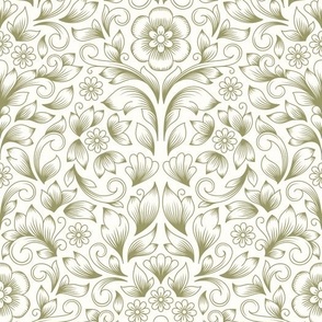 2835 A Large - hand drawn damask flowers 