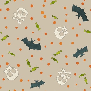 Halloween spirit decoration pattern 1 gray