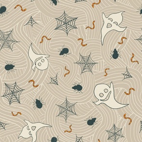 Halloween spirit decoration pattern 2 gray