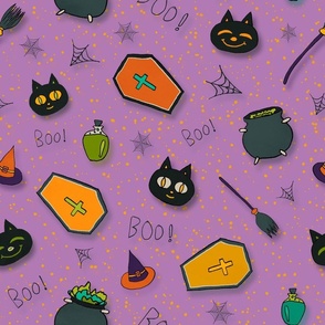 Halloween spirit decoration pattern 3 purple