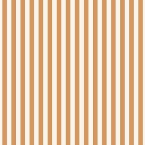 Classic Pinstripe Camel and Ivory Vertical Stripes quarter inch 64 mm