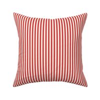 Classic Pinstripe Red and Ivory Vertical Stripes quarter inch 64 mm