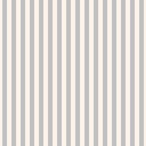 Classic Pinstripe Gray and Ivory Vertical Stripes quarter inch 64 mm