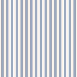 Classic Pinstripe Pewter Blue and Ivory Vertical Stripes quarter inch 64 mm