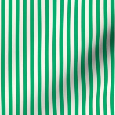 Classic Pinstripe Green and Ivory Vertical Stripes quarter inch 64 mm