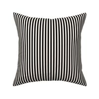Classic Pinstripe Black and Ivory Vertical Stripes quarter inch 64 mm