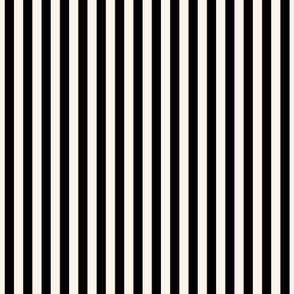 Classic Pinstripe Black and Ivory Vertical Stripes quarter inch 64 mm