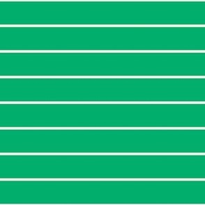Thin Ivory Stripes on Green 1 inch apart horizontal stripe