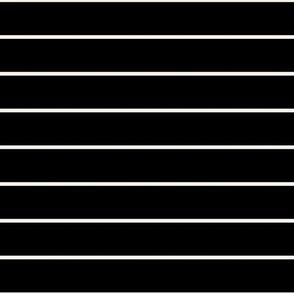 Thin Ivory Stripes on Black 1 inch apart horizontal stripe