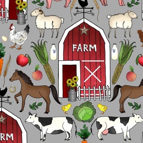 Red Barn Farm (Pewter large scale)
