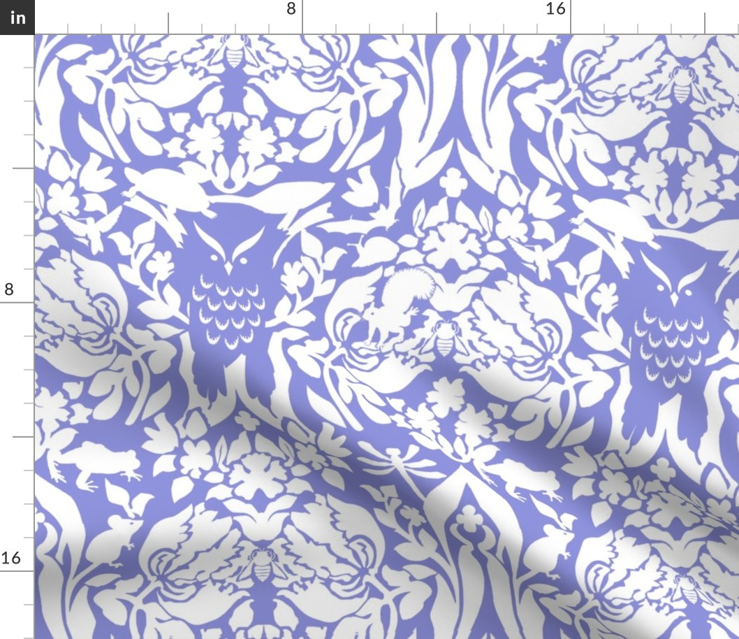 damask wild white on lilac