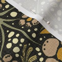 Maximalist bohemian floral pattern olive green yellow