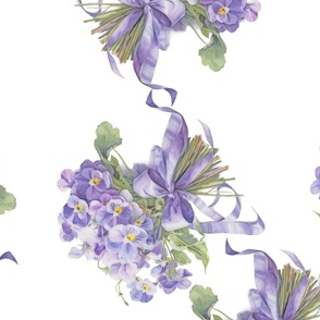Violet Bouquet 80% on fabric ground
