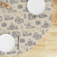 Brooklyn Toile Cream and Blue