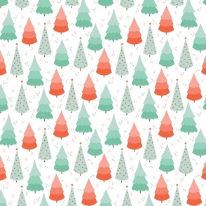 Green and Orange Christmas Trees