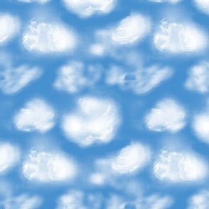 Morning Sky - Cheery Blue and white print great for bedsheets, bedding, kids, curtains & more by art_designs