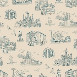 Brooklyn Toile Bone White