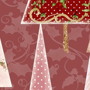26.5" Modern Victorian Christmas Trees in Rose Pink and Blush by Audrey Jeanne