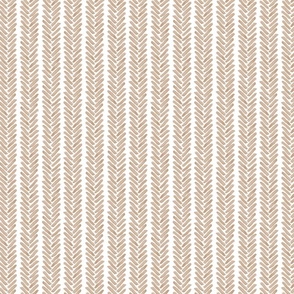 (S) Tan brown brushstroke herringbone chevron with gap line