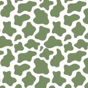 Sage Green Cow Print Aesthetic Pattern Wallpaper by