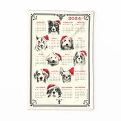2024 Calendar - dog calendar, dogs, watercolor dogs, 2024 dog calendar