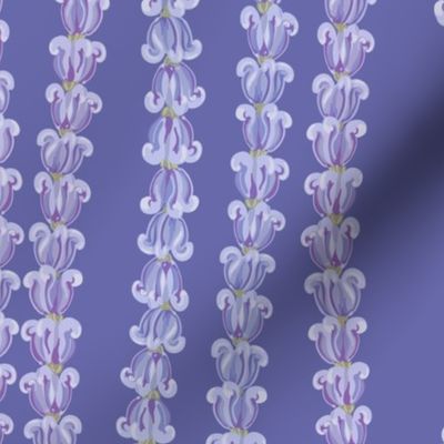 One Inch width Crown Flower Lei on Pantone Periwinkle color of the Year