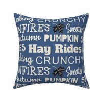 Fall-Elujah - Fall Autumn Typography Text Words Blue Large