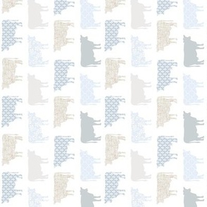 1" tall rotated light french blue cows: coastal chic, floral cows, cottagecore wallpaper, cottage farm