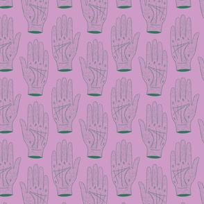 hamd pattern - pink and green