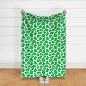 Large Scale Cow Print Grass Green on White