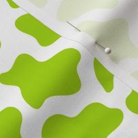 Medium Scale Cow Print Lime Green on White