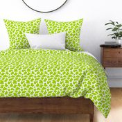 Medium Scale Cow Print Lime Green on White