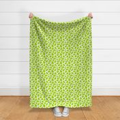 Medium Scale Cow Print Lime Green on White