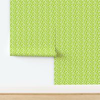 Small Scale Cow Print Lime Green on White