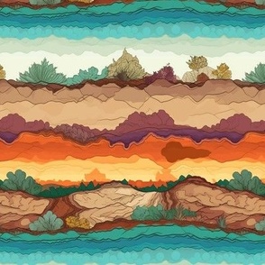 Desert cross-section geological border