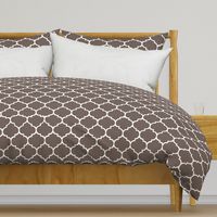 Fancy Lattice Dark Warm Grey and White