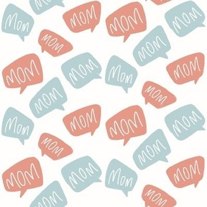 Mom speech bubble pastel blue pink medium scale