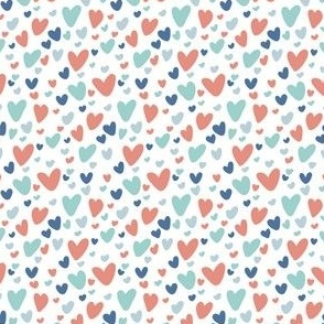 Bubbly floating hearts confetti (ditsy small scale)