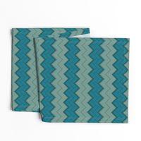 Teal and Mustard Chevron and Herringbone