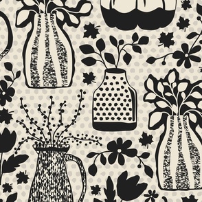 Jumbo - Black and White - Autumn Vase decor - wallpaper ©designsbyroochita